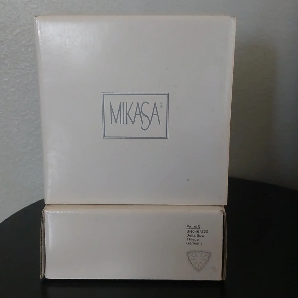 𝅺NEW MIKASA CRYSTAL CANDY DISH Y2k Glass RARE VINTAGE COLLECTIBLE NIB LOT OF 2